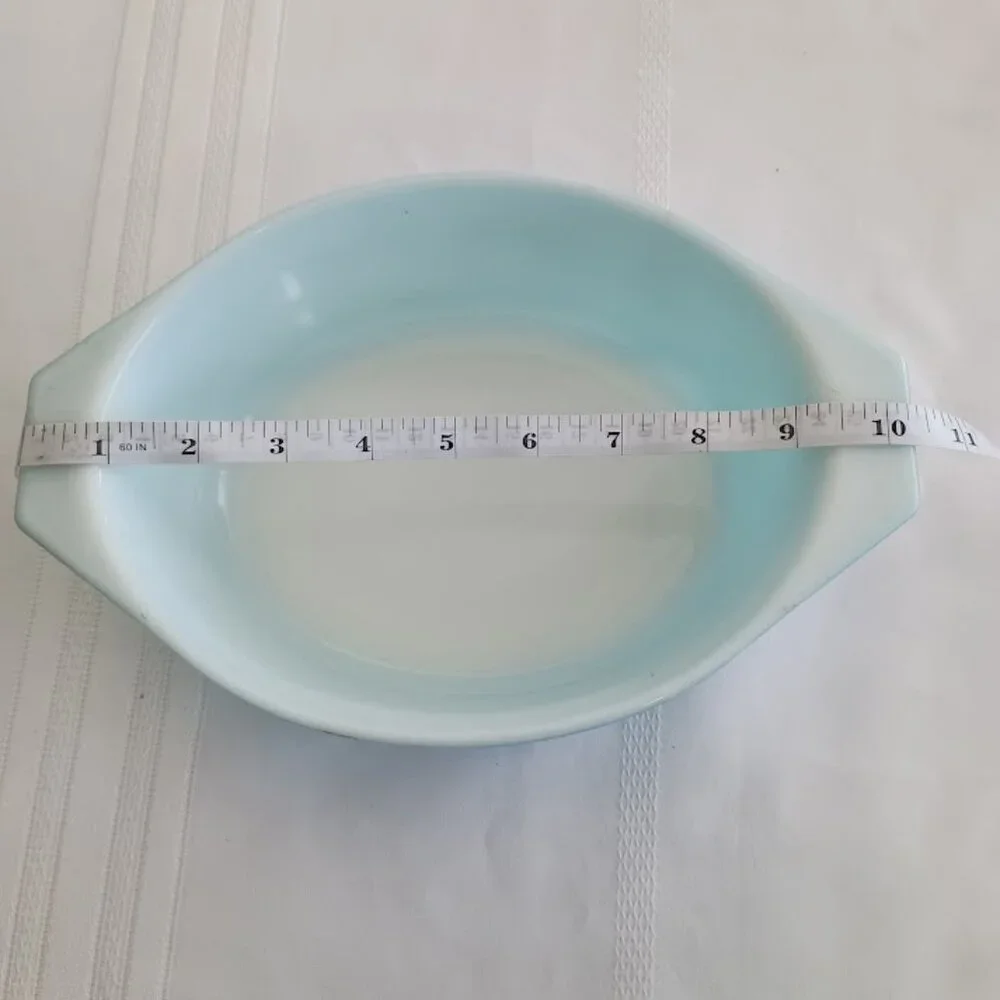 Vintage PYREX Oval Casserole Dish Blue No. 043, 1 1/2 Quart, No Lid, Made in USA